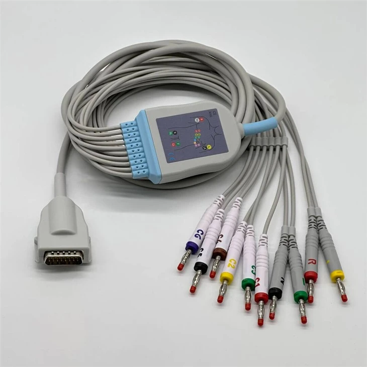 Burdick Compatible 15-Pin 10-Lead ECG/EKG Cable factory