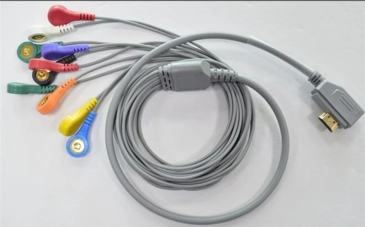 HDMI 19Pin EKG Holter Kabel 10 Leads Snap CV200