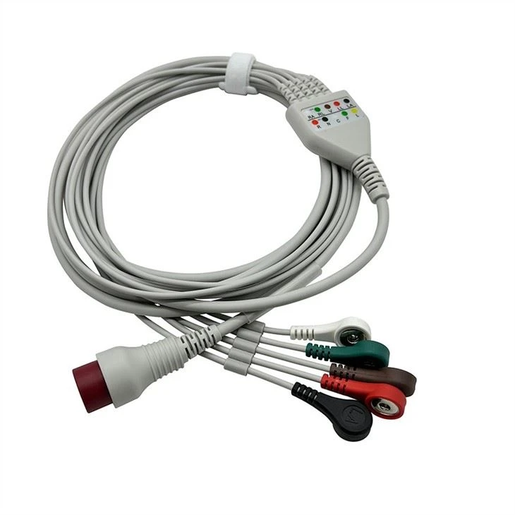 Original 6pin ECG Cable For Zoncare Snap Connector